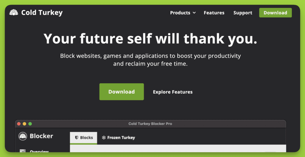 Bloqueur de sites Cold Turkey